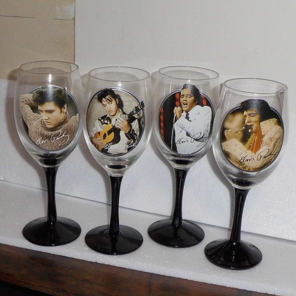 The Bradford Exchange Dining Elvis Presley Wine Glasses Set4 Poshmark